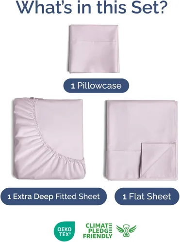 Vista 486 de Extra Deep Twin XL Sheet Set - 3 Piece College Dorm Room - White 01-Blanco
