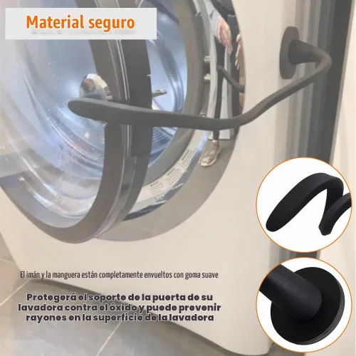 Vista 5 de Soporte y tope para puerta de lavadora de carga frontal, soporte de puerta de lavadora removible con base magnética de 43mm, tope flexible