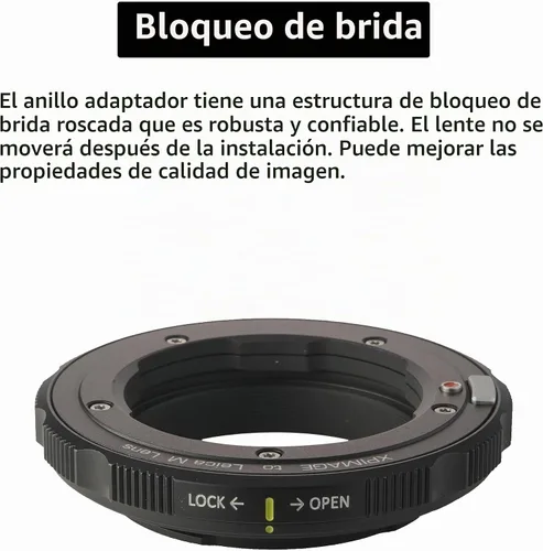 Vista 3 de Anillo adaptador de montaje de lente compatible con lente Leica M a cámara Leica o Panosonic L Mount