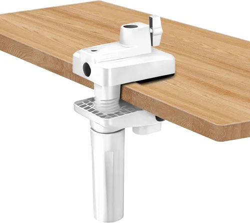 Vista 8 de Soporte de abrazadera de escritorio para suspensión de micrófono con brazo de tijera extensible y soporte, 5 orificios de inserción del brazo