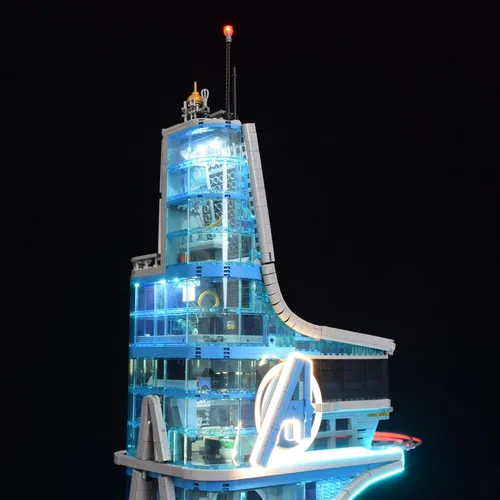 Vista 6 de LightGo Kit de iluminación LED diseñado para Marvel Avengers Tower compatible con Lego 76269 juego de construcción, no incluye