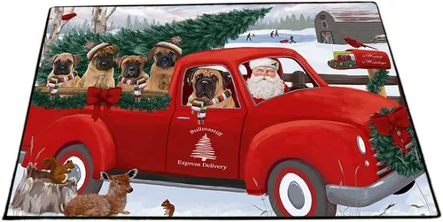 Vista 21 de Doggie of the Day Bullmastiff Dogs Floor Mat - 4th of July Independence Day - Best Dog Doormat - Protector Decor - Unique Portrait Art - Premium