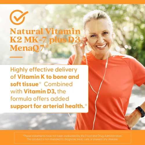 Vista 7 de Doctor's Best Vitamina natural K2 MK-7 Plus D3 - Suplemento VIT D3 y K2 MK7 para hombres y mujeres, apoya la salud de tejidos, arterias y huesos