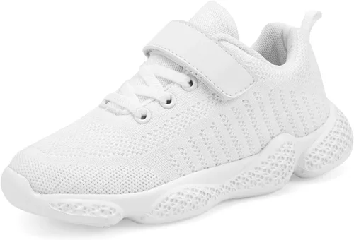 Vista 4 de Hetios Zapatos para niños y niñas, ligeros, atléticos, para correr, transpirables, de punto, para la escuela (bebéniño pequeñoniño grande)