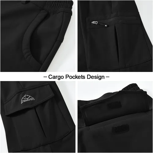 Vista 3 de TBMPOY Men's Snow Ski Waterproof Softshell Snowboard Pants Outdoor Hiking Fleece Lined Wear Resistant Windproof