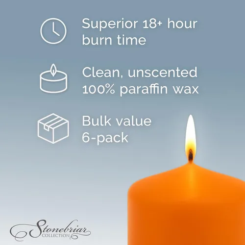 Vista 3 de Stonebriar Velas de pilar sin perfume, 18 horas de tiempo de combustión, velas de cera de larga duración para bodas, vacaciones, decoración