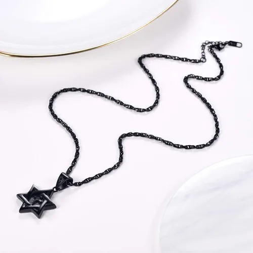 Vista 6 de PROSTEEL Collar con colgante y cadena de acero inoxidable de la estrella de David judía, joyería de Israel para hombres y mujeres