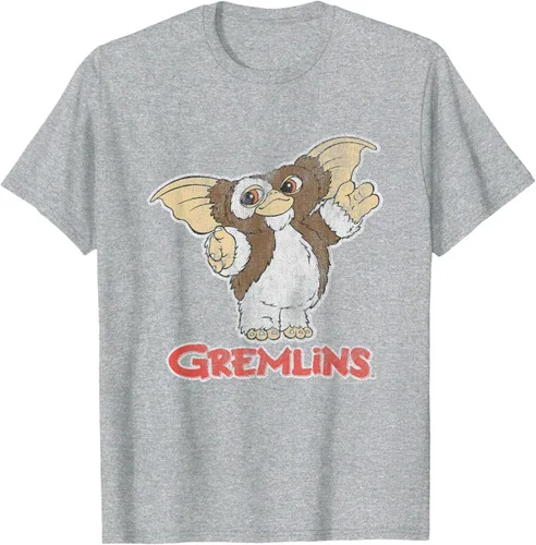 Vista 6 de Gremlins Camiseta Gizmo y Logo, Negro, S