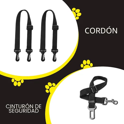 Vista 6 de Femuar Funda de asiento de coche para perro con bolsillos de almacenamiento, ventana visual de malla, impermeable, antideslizante, de servicio