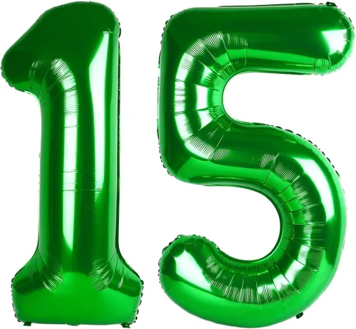 Vista 210 de Globos con números de 40 pulgadas, color negro, para decoraciones de cumpleaños de 10 a 100 años Jumbo 40In & Vibrant Color, With Hanging Holes