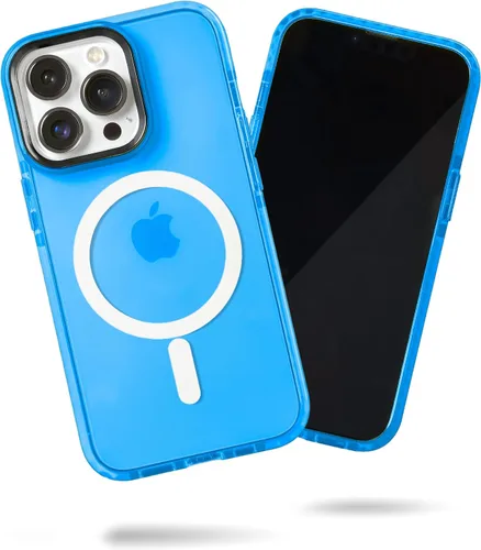 Vista 54 de SteepLab Funda de barrera para iPhone 13, protección de 360 grados que absorbe impactos con bisel elevado y colores llamativos (cielo azul brillante)