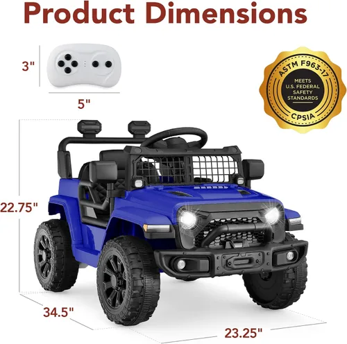 Vista 7 de Productos de la mejor elección, juguete de paseo para niños de 6V, mini camioneta, auto eléctrico de juego con control remoto para padres