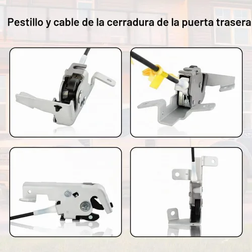 Vista 5 de Conjunto de cable actuador de pestillo de cierre de puerta trasera superior e inferior del lado del conductor para Ford F150 2004-2008, cabina