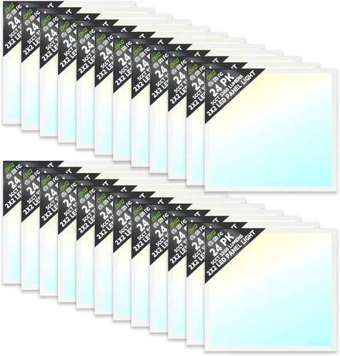 Vista 12 de OKQ - Lámpara LED de panel plano de 2 x 4 pulgadas, 5 CCT 3000K-6500K ajustables y 5 vatios seleccionables, 0-10 V regulable, luz de techo LED