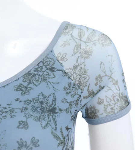 Vista 6 de AFAVOM Leotardos de ballet para mujeres adultas con estampado de flores de mariposa sin espalda, leotardos de gimnasia con brasier y prácticas