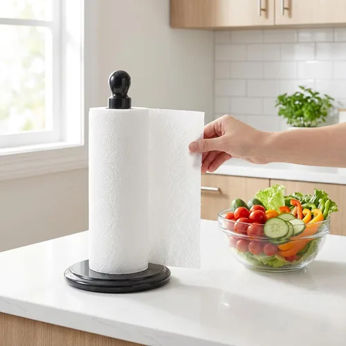 Vista 2 de Radicaln Toallero de papel de mármol para encimera de 12,5 "dispensador de Negro