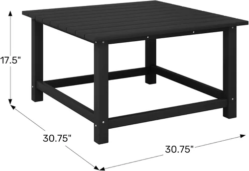 Vista 2 de WestinTrends Mesa de café de patio cuadrada de HDPE Malibu para exteriores de bajo perfil, marrón oscuro