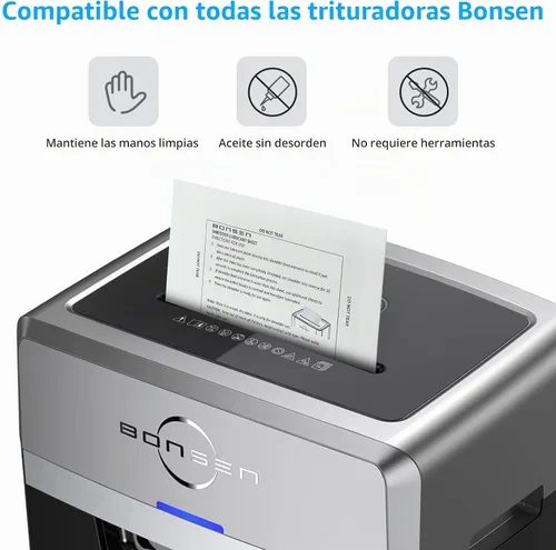 Vista 4 de BONSEN Hojas de afilar y lubricantes para trituradora de papel - Paquete de 50