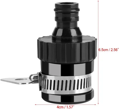 Vista 7 de Zerodis Conector universal de manguera de grifo, accesorio de conexión rápida de plástico negro para manguera de jardín, riego, lavadora a presión