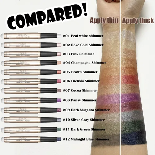 Vista 3 de Sombra de ojos azul en barra para maquillaje, iluminador de ojos, crema para sombra de ojos, sombra de ojos en barra para maquillaje de ojos, Brillo
