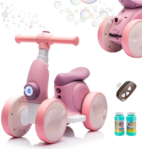 Vista 9 de 6V Electric Baby Balance Bike with Bubble Machine