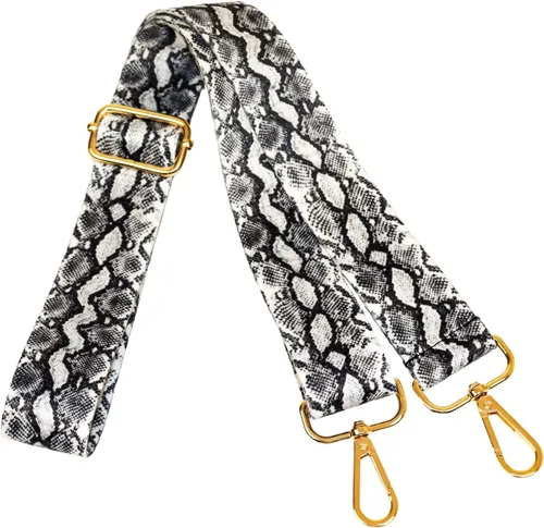Vista 18 de Correa de bolso de 1.97 pulgadas de ancho, correa ajustable de repuesto para bolsa cruzada de hombro Leopardo blanco negro