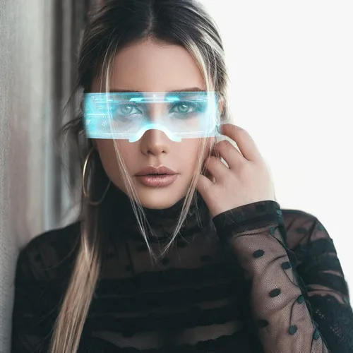 Vista 6 de BESTOYARD Gafas futuristas neón rave gafas luminosas Gafas LED Gafas de fiesta accesorios brillantes gafas transparentes para ropa niño LED Gafas
