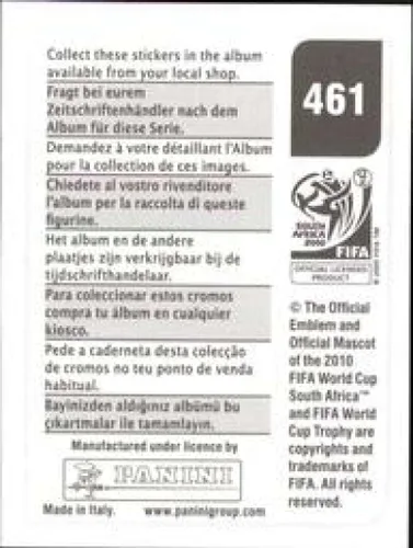 Vista 2 de 2010 Panini FIFA World Cup Stickers #461 Simon Elliott New Zealand Official Soccer Album Sticker (2 inch X 1.5 Inch) in Raw Condition (NM or Better)