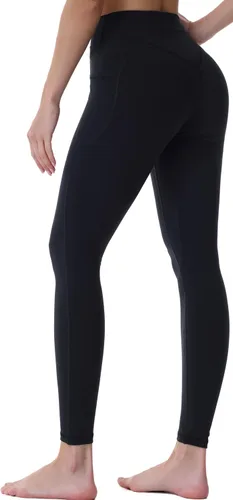 Vista 3 de Sunzel Leggings elásticos de cintura alta para mujer, color negro, talla M, Negro