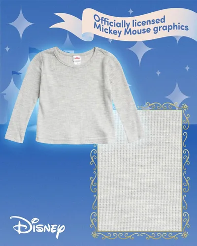 Vista 5 de Disney Conjunto general de Mickey Mouse para bebé, 2 piezas, mameluco con camisa de manga larga para recién nacido (0-9 meses)