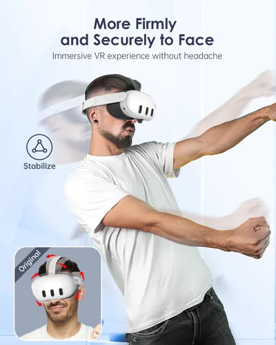 Vista 3 de Maecker vr Headstrap Compatible with Meta Quest 3 Head Strap for Oculus Quest 3 Accessories Comfortable Stable Elite Strap Replacement