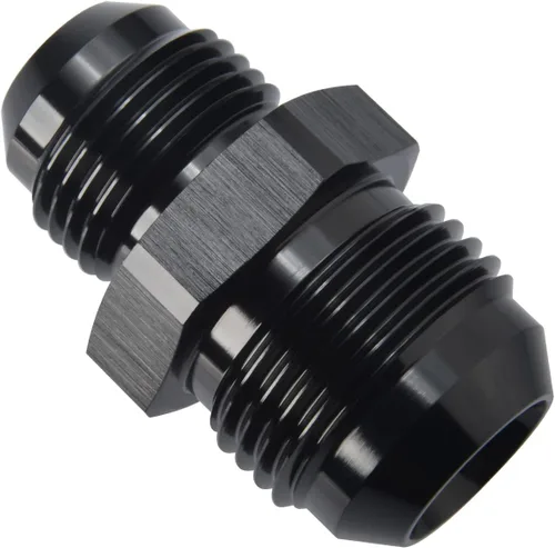 Vista 19 de 3AN macho a 3AN macho Flare 45 grados Unión acoplador adaptador de montaje aluminio negro
