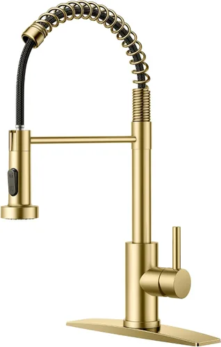 Vista 11 de FORIOUS Grifo de cocina con rociador extraíble, grifo de fregadero clásico de resorte extraíble de acero inoxidable comercial de una sola manija