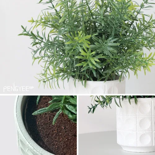 Vista 6 de Paquete de 8 plantas artificiales pequeñas, plantas artificiales de interior para decoración del hogar, pequeñas plantas artificiales