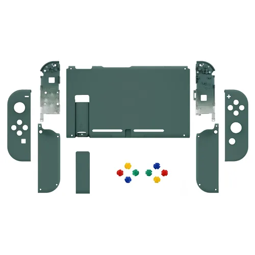 Vista 2 de eXtremeRate Soft Touch Grip Backplate for Nintendo Switch Console, NS Joycon Handheld Controller Housing with Colorful Buttons, DIY Replacement