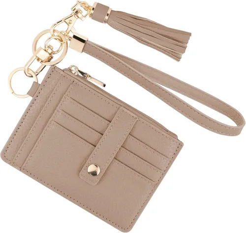 Vista 24 de KNGITRYI Billeteras pequeñas de pulsera para mujer RFID para tarjetas de crédito, cartera con llavero, cartera para tarjetas de crédito