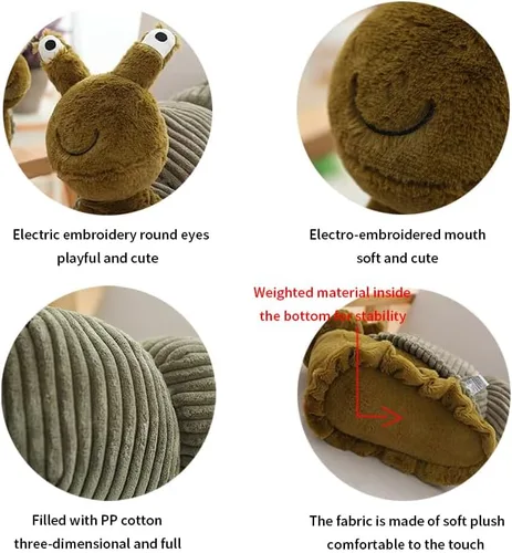 Vista 2 de MUPI Almohadas de caracol de animales de 11 pulgadas, regalo de peluche de caracol grande para niños, regalo para cumpleaños de niños, linda