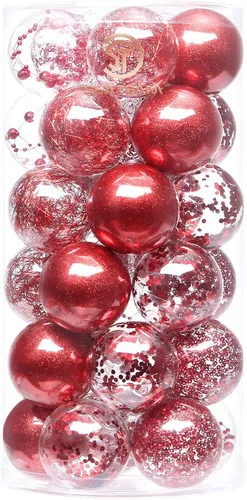 Vista 72 de Sea Team Juego de bolas de Navidad de plástico transparente, inastillables, varios tamaños, bolas decorativas de Navidad con decoraciones delicadas