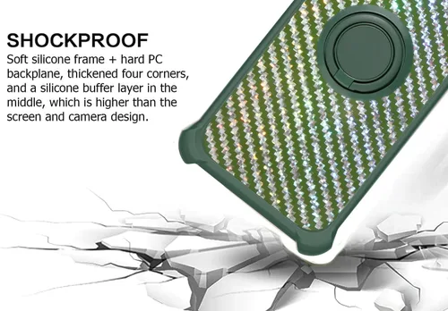 Vista 2 de Funda para Kalley Black c Pro compatible con Kalley Black c Pro [con protector de pantalla de vidrio templado] [PC duro + silicona suave]