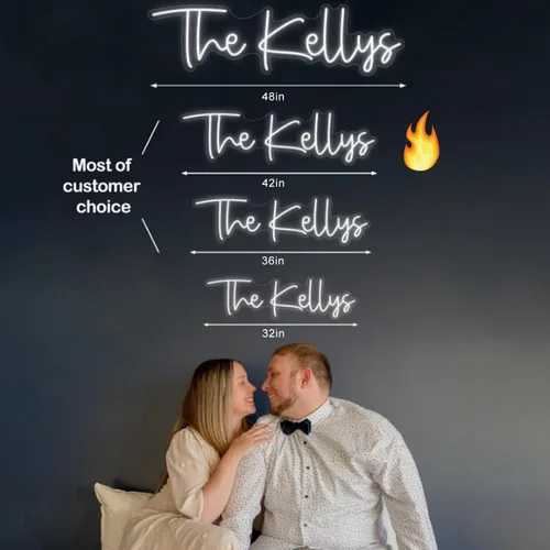 Vista 8 de Letrero de neón personalizado para boda, Binager personalizable con nombre de neón, decoración de letrero de luz regulable/RGB, personalizado