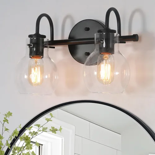 Vista 10 de KSANA Lámpara de tocador de baño, 4 luces de 28.5 pulgadas, grandes lámparas de baño doradas, modernas luces de tocador para baño con pantallas