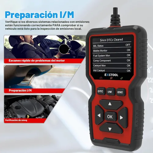 Vista 4 de Herramienta de diagnóstico del escáner OBD2 del coche, lector de código de luz del motor de verificación del vehículo con restablecimiento, datos