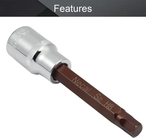 Vista 154 de Utoolmart 1/2" Drive x 0.551 in largo Hex Bit Socket, métrico, S2 y Cr-V acero 1pcs