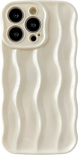Vista 15 de Caseative Funda para iPhone 13 Pro, funda suave con marco de onda rizada con patrón de ondulación de agua (verde) Water Ripple Pattern Curly Wave
