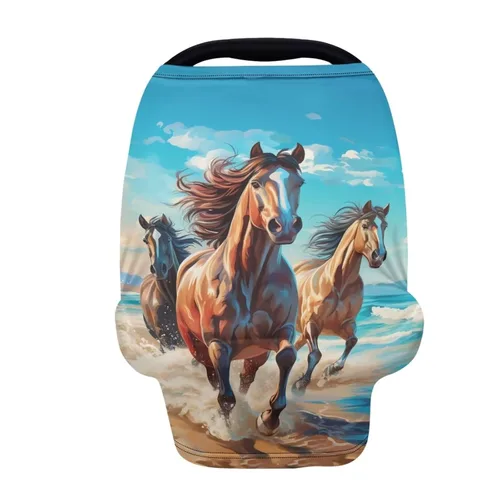 Vista 12 de ZFRXIGN Funda de asiento de automóvil de elefante y girasol, bufanda transpirable para lactancia, toldo multiusos para cochecito, silla alta