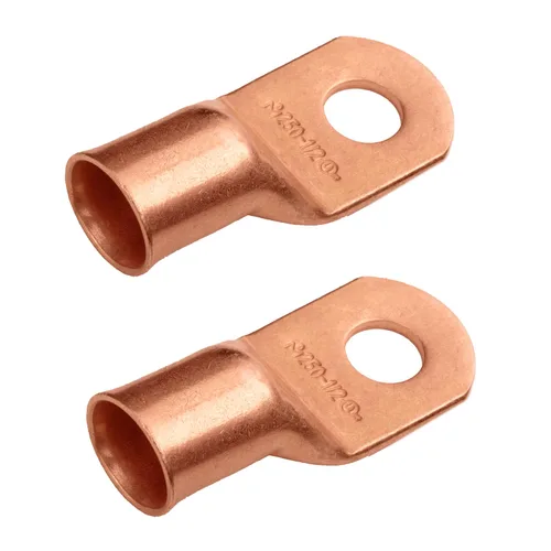Vista 132 de SELTERM - 5 terminales de anillo resistentes para cable de batería, calibre 1/0 AWG, pernos de 1/2 pulgadas, terminales de calibre 0, ojales