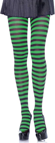 Vista 14 de Leg Avenue - Mallas de nailon a rayas para mujer Negro/Azul