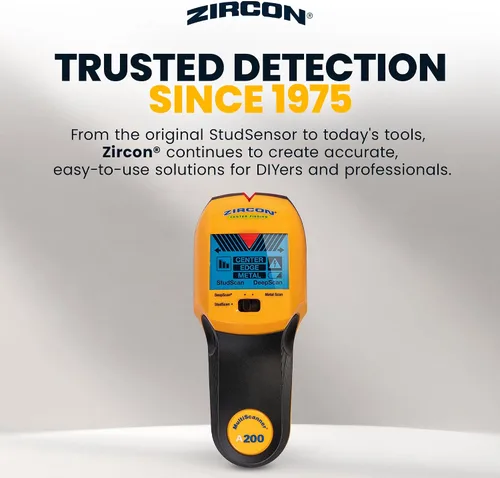 Vista 7 de Zircon MultiScanner A200 – Escáner de pared electrónico, detector de pernos y metales con detección de cables de corriente alterna en vivo, puntero
