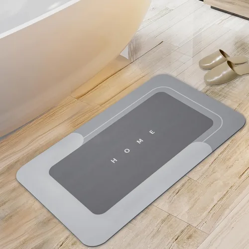 Vista 17 de Housego Tapete mágico de baño absorbente, alfombra de secado rápido, tapete mágico de baño antideslizante, alfombra de piso con respaldo de goma