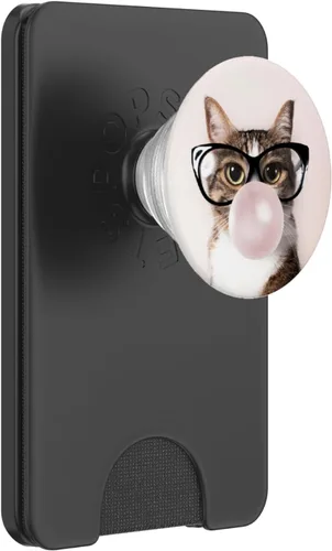 Vista 8 de Divertido gato masticar Bubblegum y soplar una burbuja – PopSockets agarre y soporte para teléfonos y tabletas